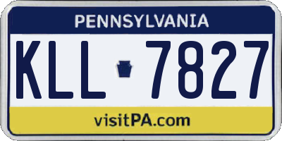 PA license plate KLL7827