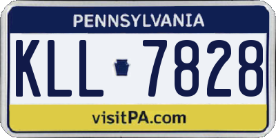 PA license plate KLL7828