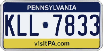 PA license plate KLL7833