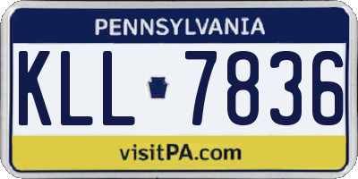PA license plate KLL7836