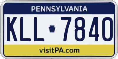PA license plate KLL7840