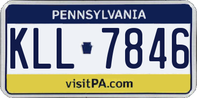 PA license plate KLL7846