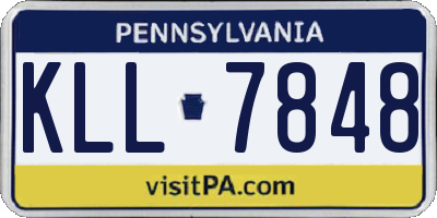PA license plate KLL7848