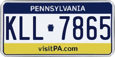 PA license plate KLL7865