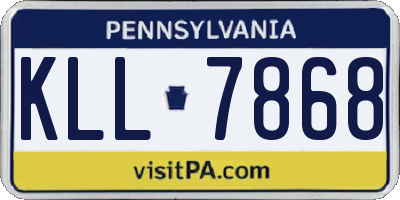PA license plate KLL7868