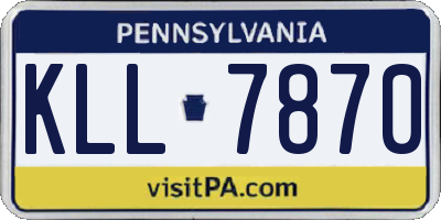 PA license plate KLL7870