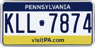 PA license plate KLL7874