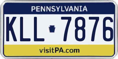 PA license plate KLL7876