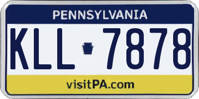 PA license plate KLL7878