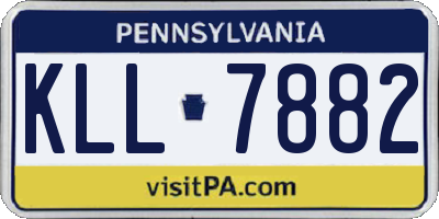 PA license plate KLL7882
