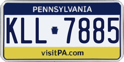 PA license plate KLL7885