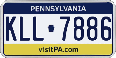 PA license plate KLL7886