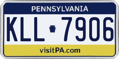 PA license plate KLL7906