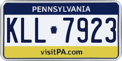 PA license plate KLL7923