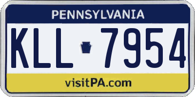 PA license plate KLL7954