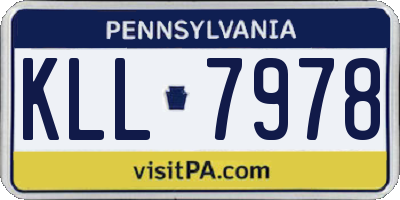 PA license plate KLL7978