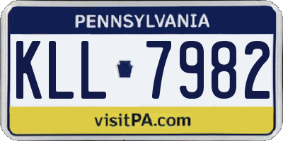 PA license plate KLL7982