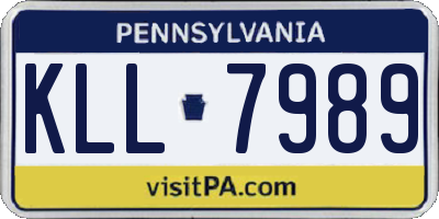 PA license plate KLL7989