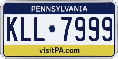 PA license plate KLL7999