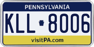PA license plate KLL8006