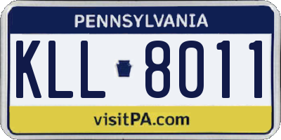 PA license plate KLL8011