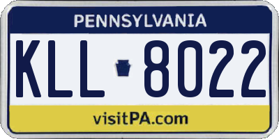 PA license plate KLL8022