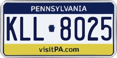 PA license plate KLL8025