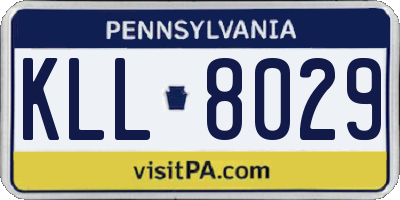 PA license plate KLL8029