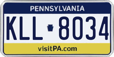 PA license plate KLL8034