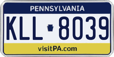 PA license plate KLL8039