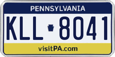 PA license plate KLL8041