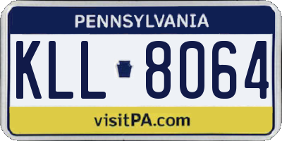 PA license plate KLL8064