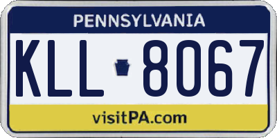 PA license plate KLL8067