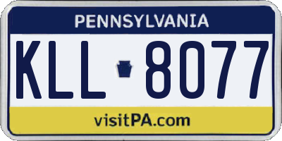 PA license plate KLL8077