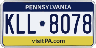 PA license plate KLL8078