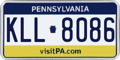 PA license plate KLL8086