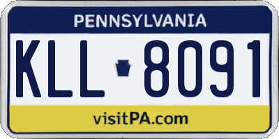PA license plate KLL8091