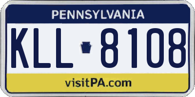 PA license plate KLL8108