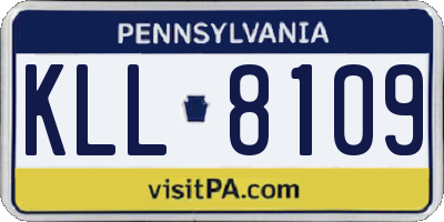 PA license plate KLL8109