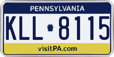 PA license plate KLL8115