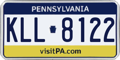 PA license plate KLL8122