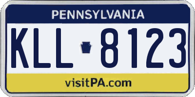 PA license plate KLL8123