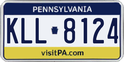 PA license plate KLL8124