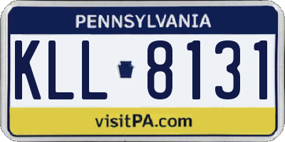 PA license plate KLL8131