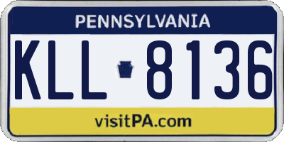 PA license plate KLL8136