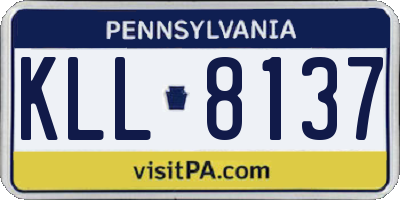 PA license plate KLL8137