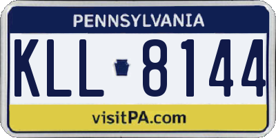 PA license plate KLL8144