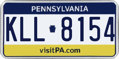 PA license plate KLL8154