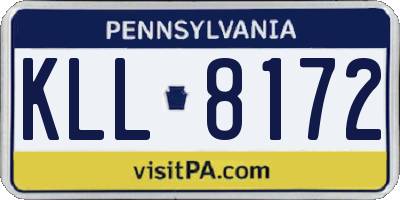PA license plate KLL8172