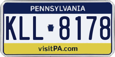 PA license plate KLL8178